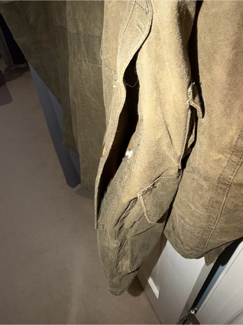 Vintage Filson Style 462 Oil Finish Tin Cloth Hunting Jacket Waxed Canvas USA - Picture 7 of 13
